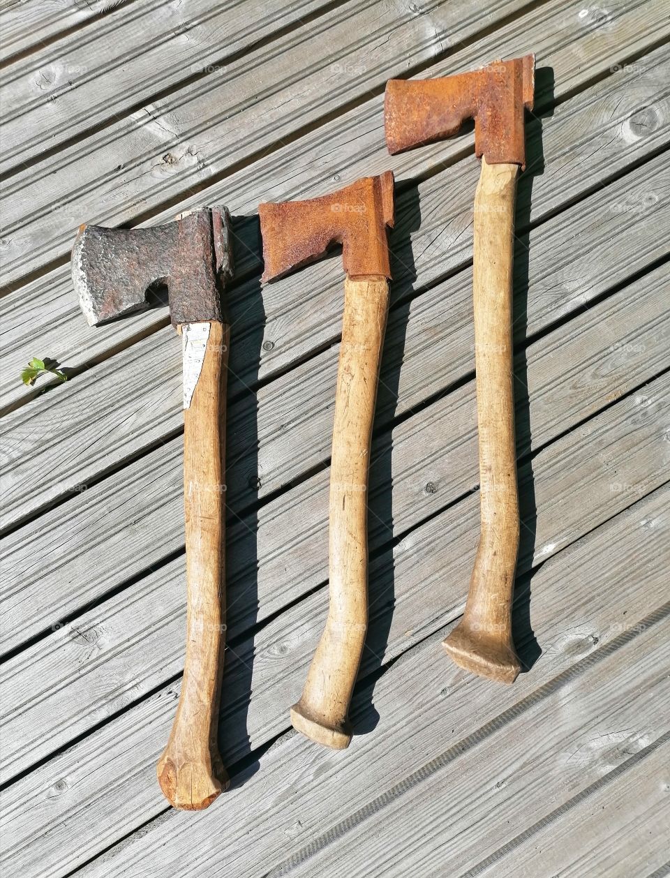 Patinated antique tools