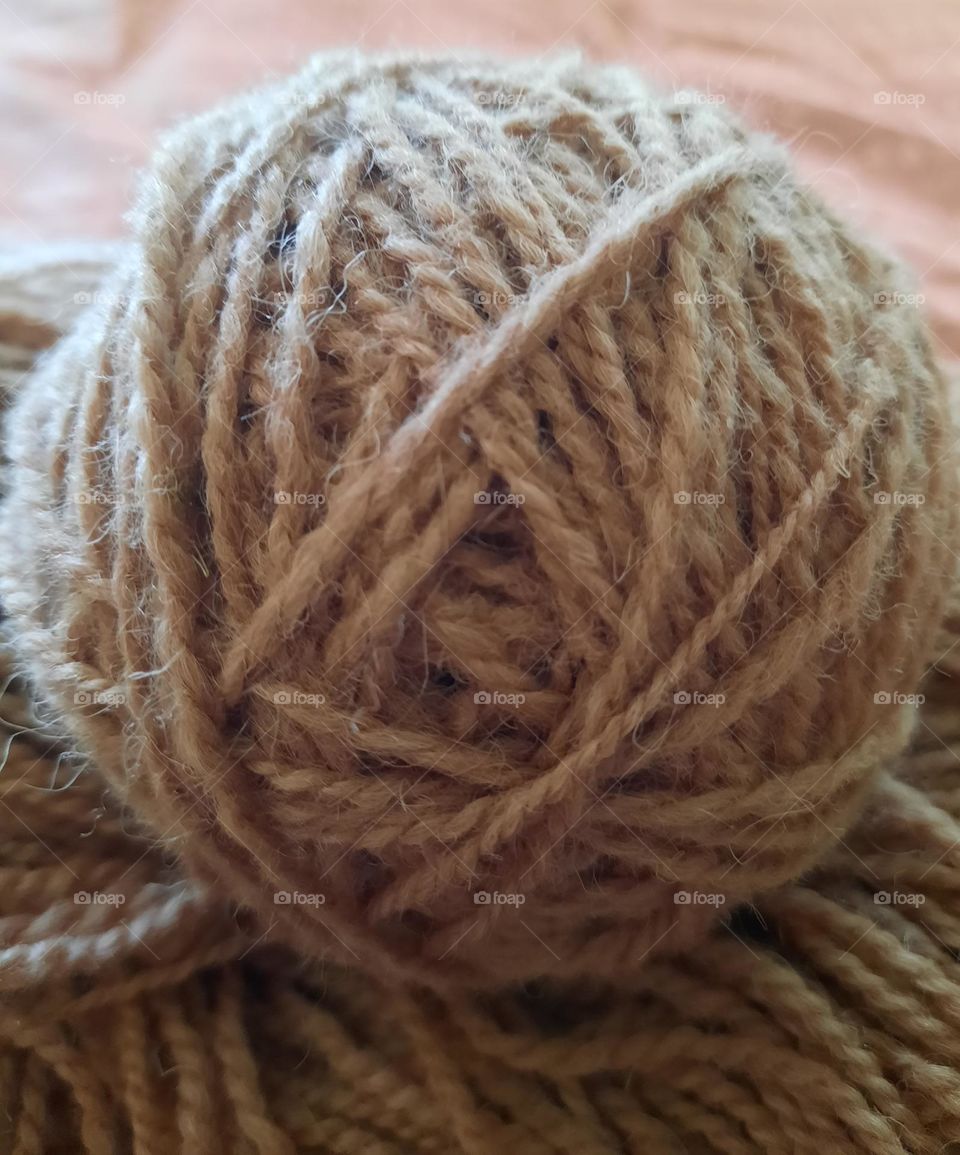 ball of beige wool