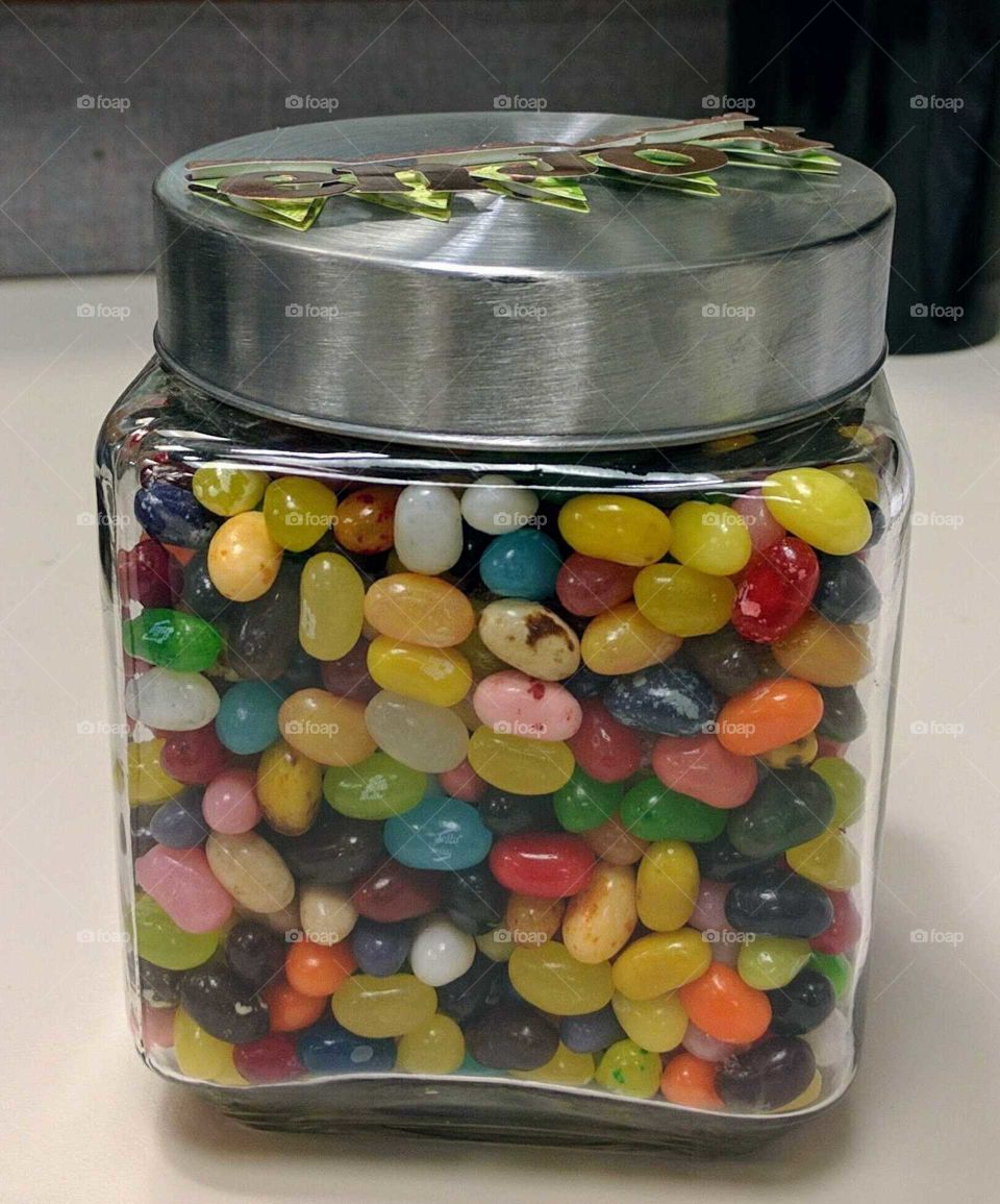 A jar full of Jelly Belly