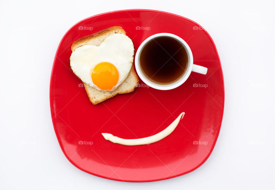 High angle view of breakfast