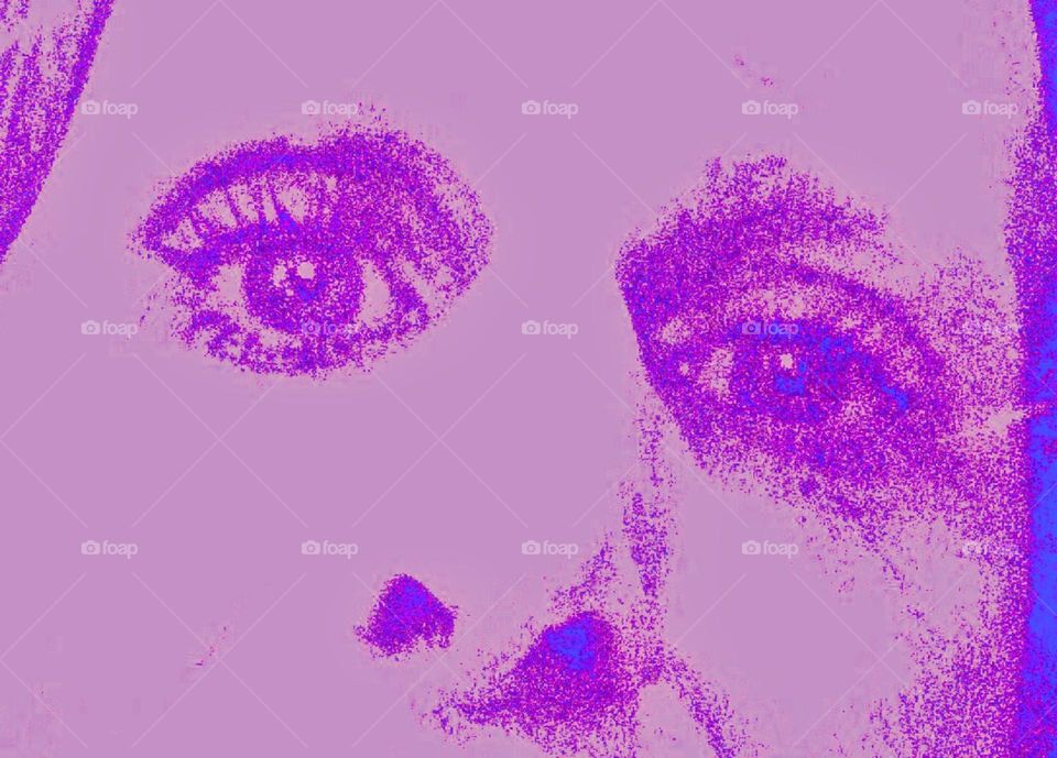These beautiful eyes belong to my partner “Timothy Trespas” who has been by my side for nearly sixteen years now. Processed like this with a 1970s style pop art effect they look hipper than hip. 2019. Hypnotic Productions