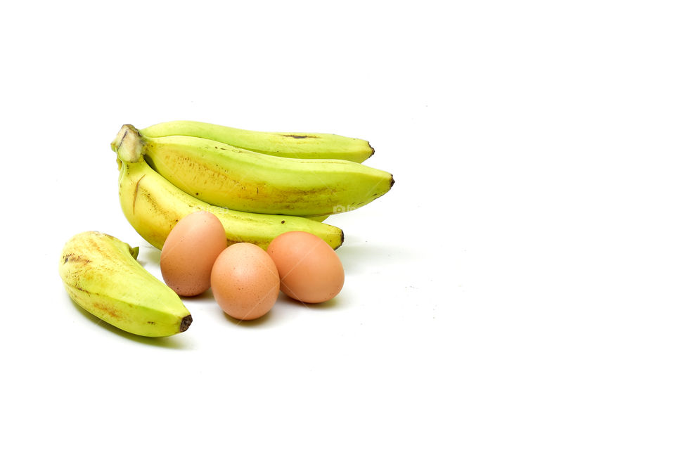 fresh banana fruit and egg