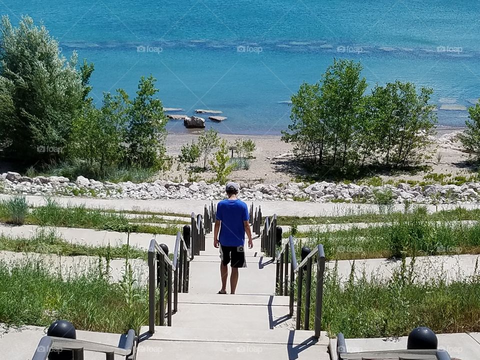 Stairs to Lake