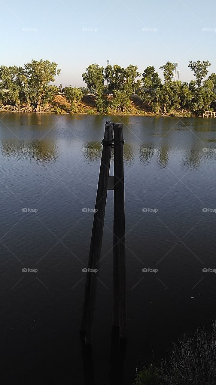 River. Riding along the river walkway