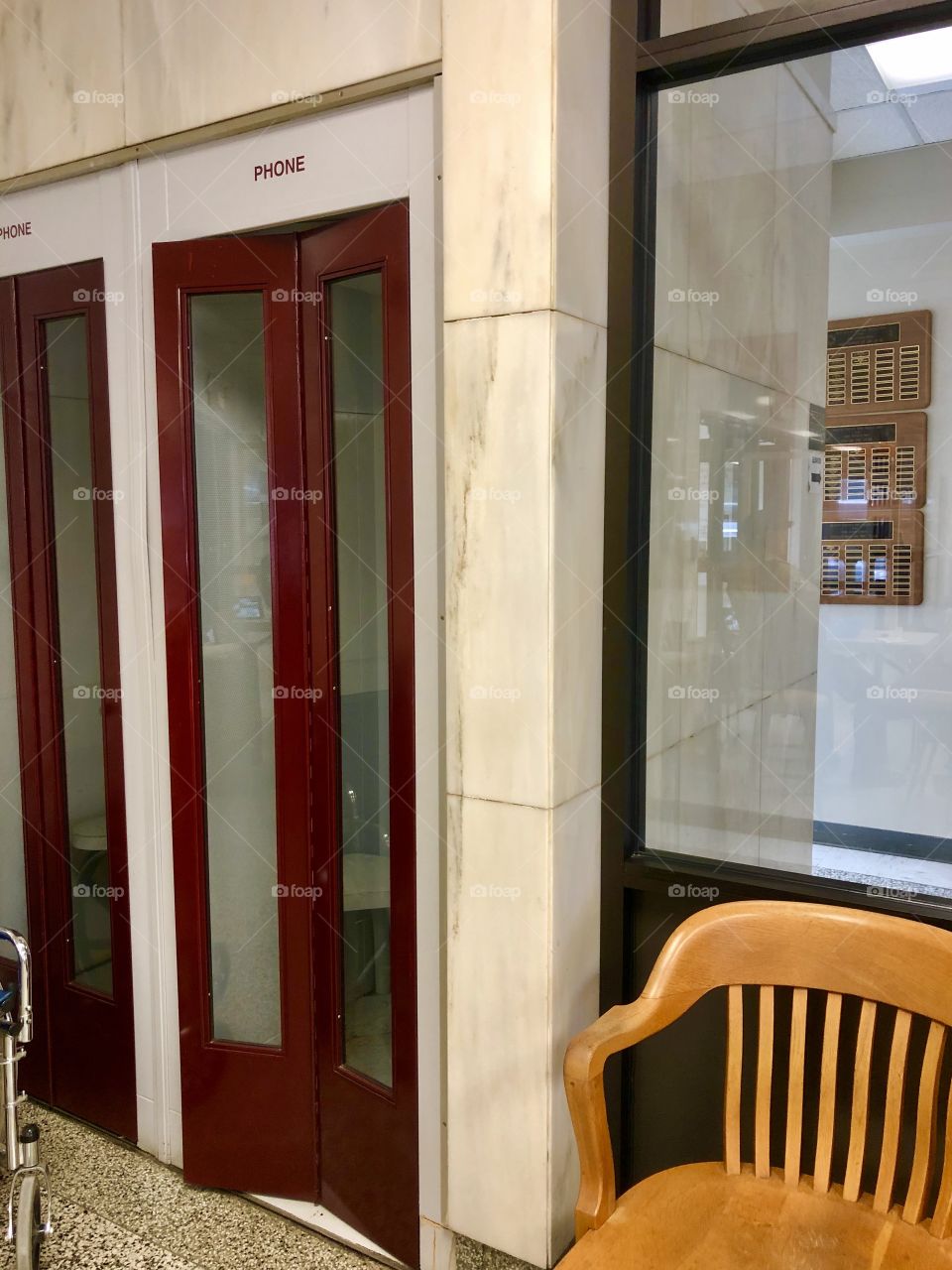 Old phone booths at courthouse