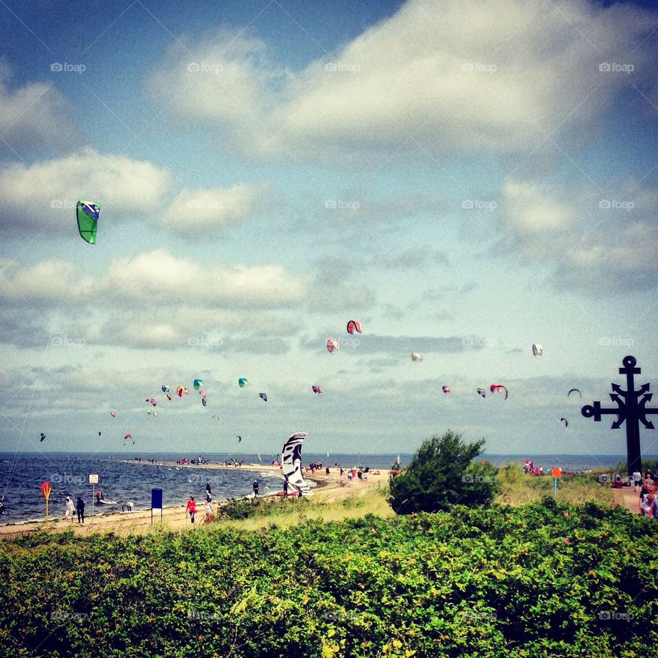 beach summer kite poland by tomekferenc