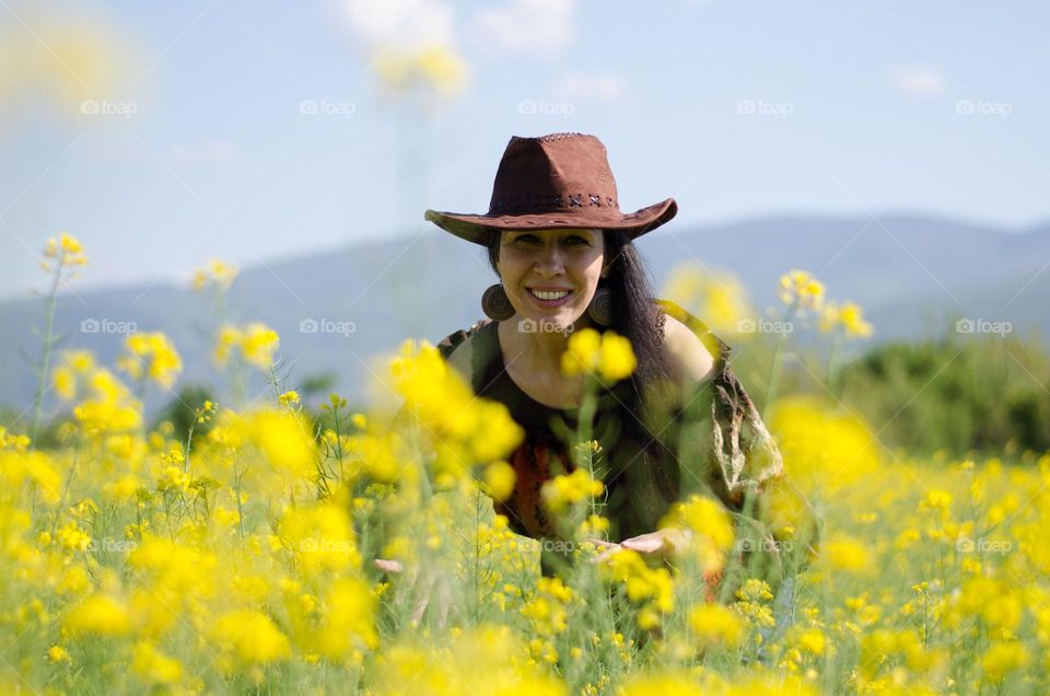 Emotional Portrait of My Beautiful Wife in Rapeseed Field