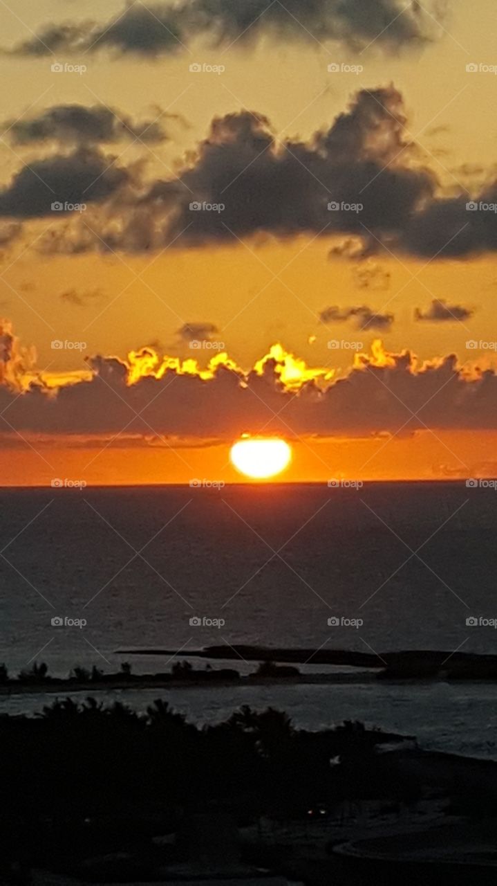 Sunset on the Atlantic Ocean in the Bahamas!