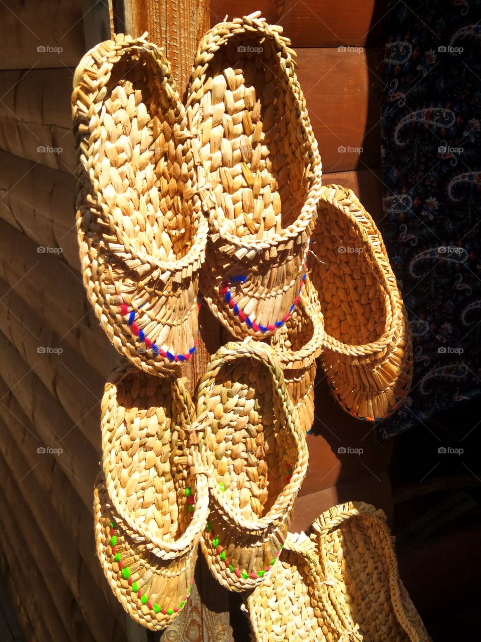 Lapti.  Braided shoes from tree bark