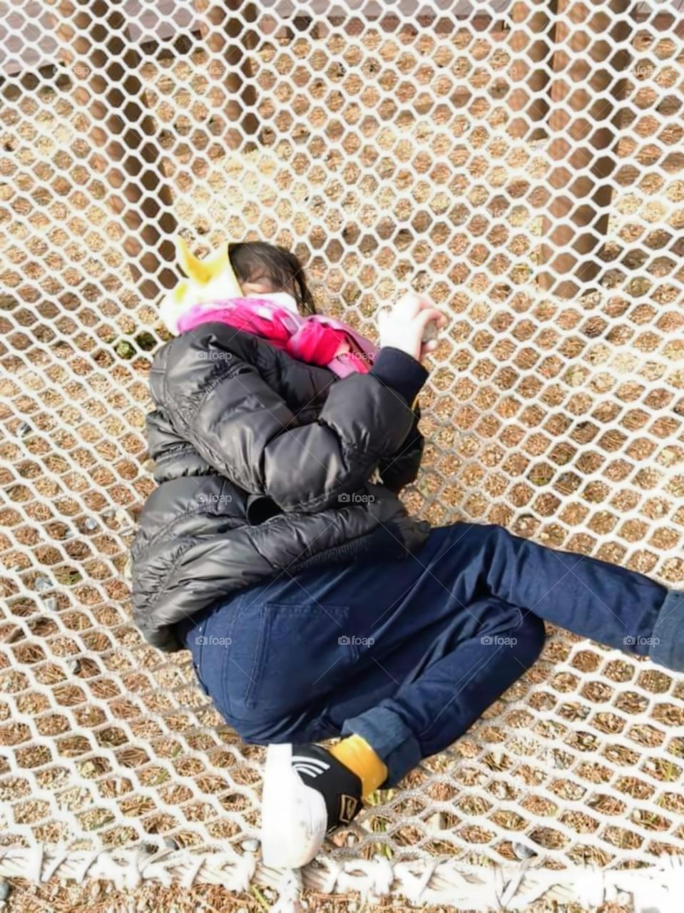 since she can't go up, she just decided to stay there.