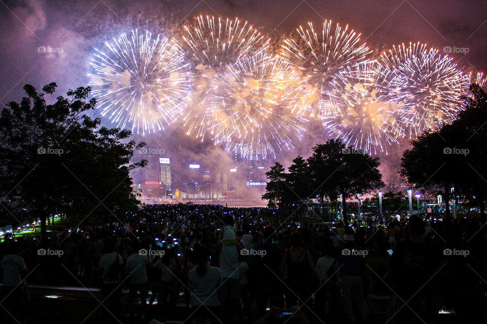 Fireworks in Hong Kong