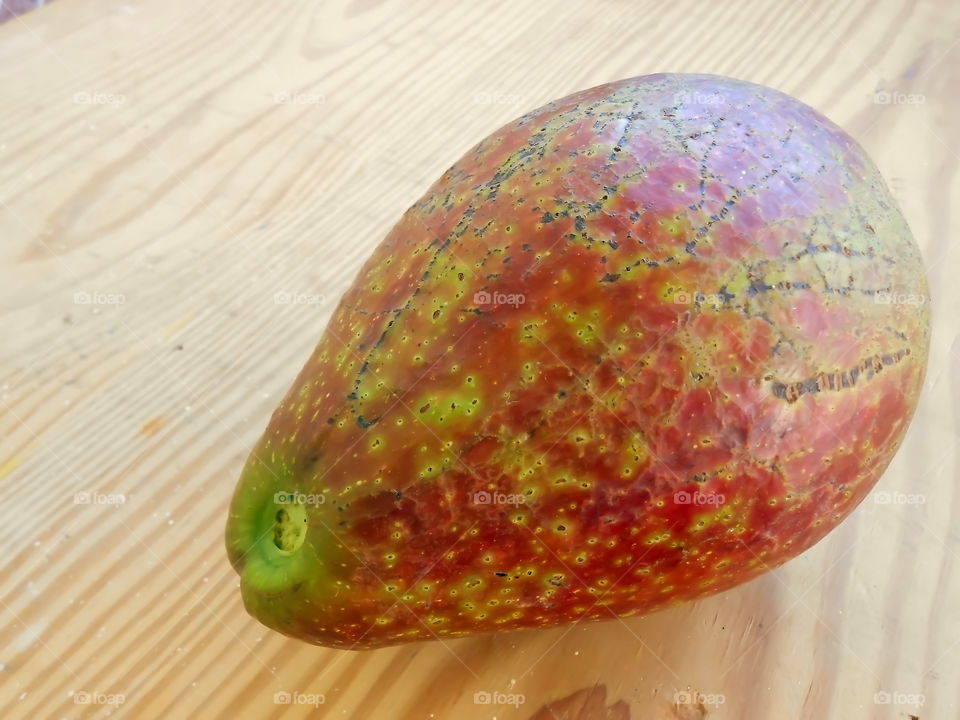 Avocado on Wooden Surface