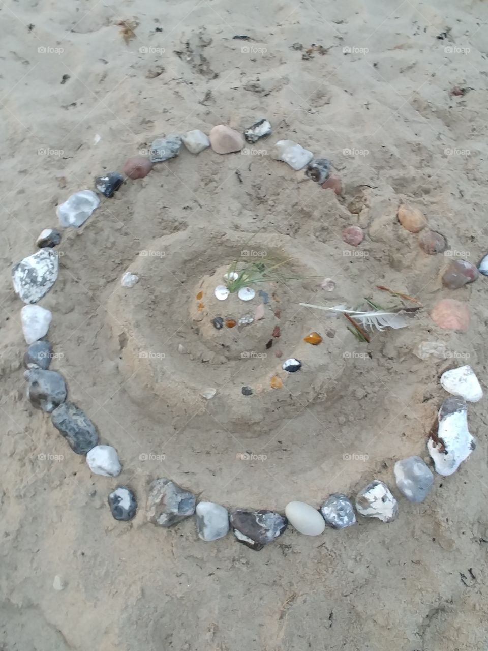 muster steine Strand sand stone muscheln feder gebaut Reihe