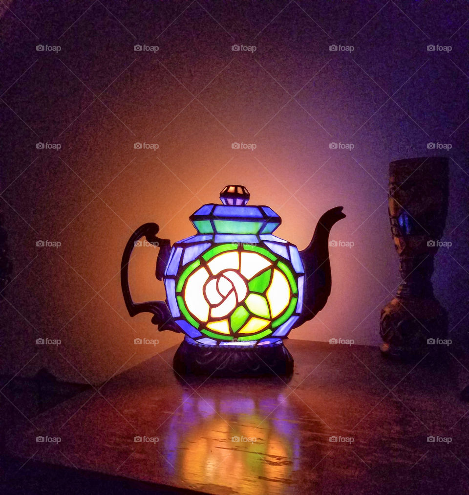 Stained glass teapot