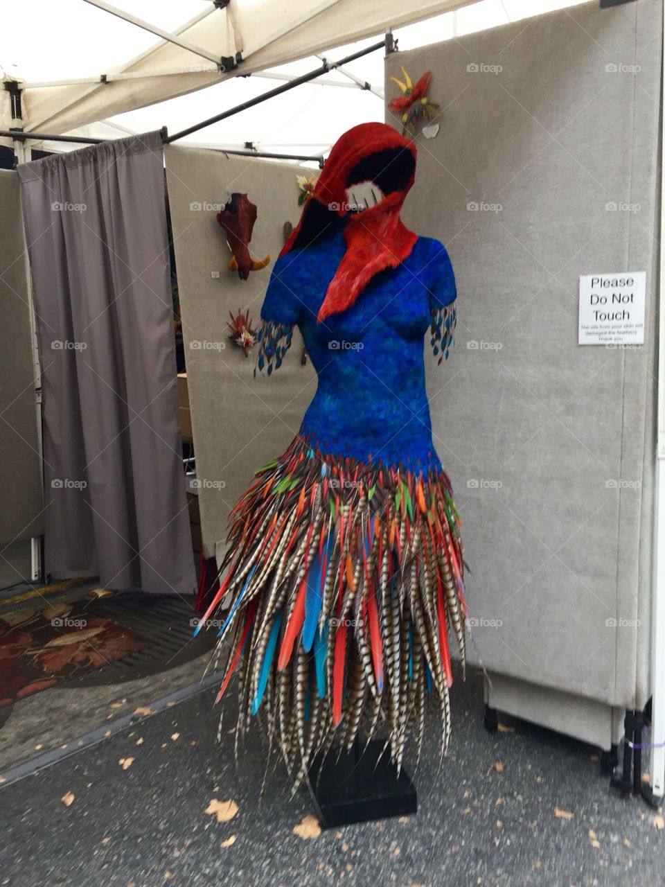 Feather dress art