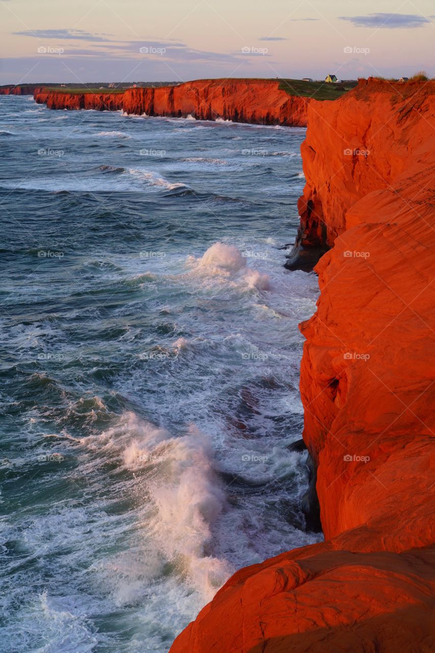 The sea cliffs of Fatima in the Magdalen Islands, Canada
