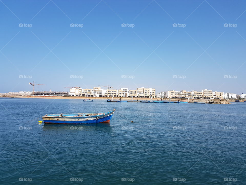 Marina Morroco Morocco boat Rabat beach sea view blue sky