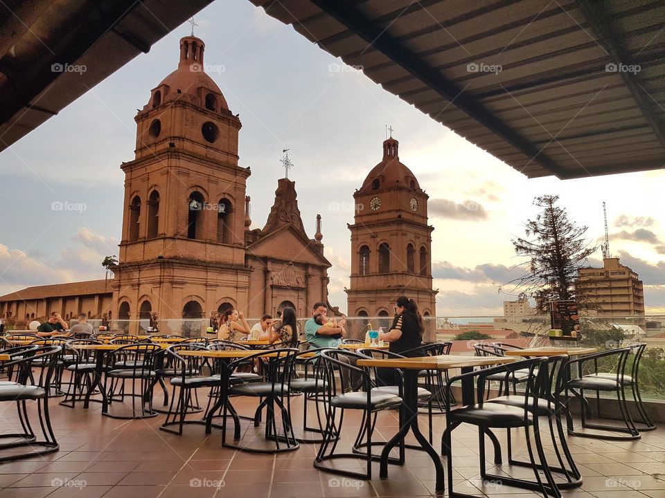 Caffee on a rooftop, Santa Cruz, Bolivia