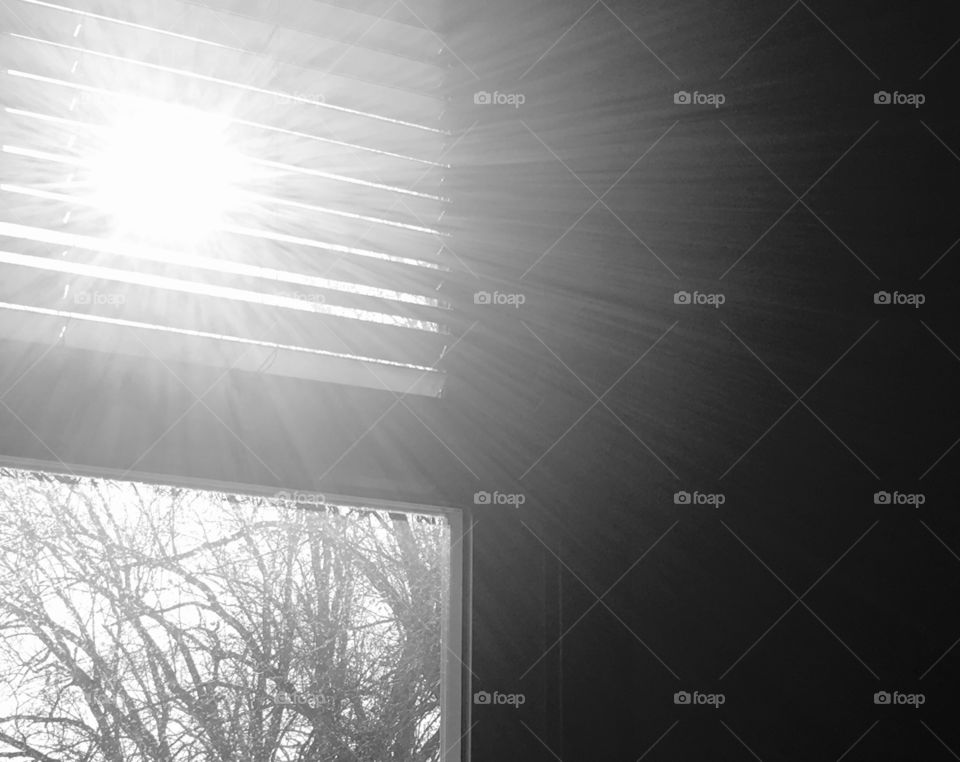 Bright sunlight shining through a window.