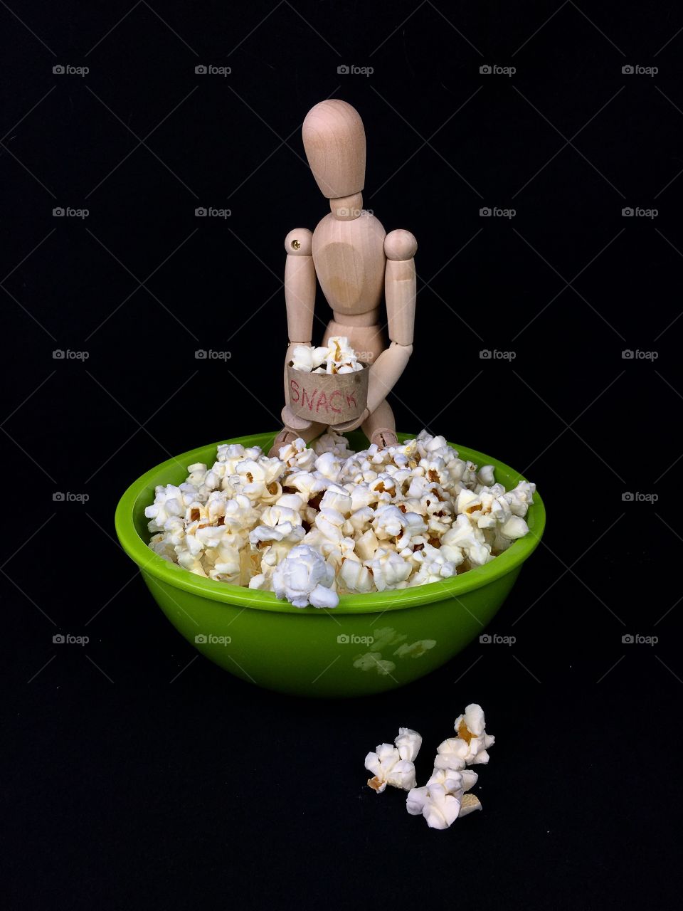 Snacking on popcorn