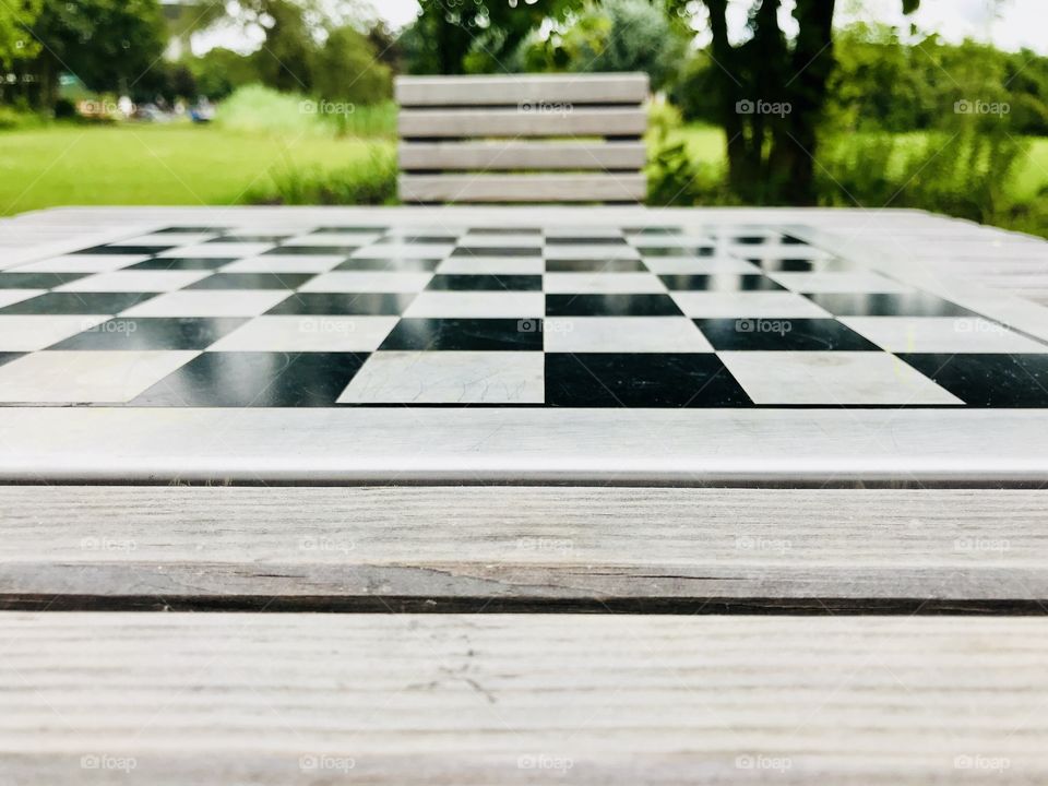 chess in the summer park