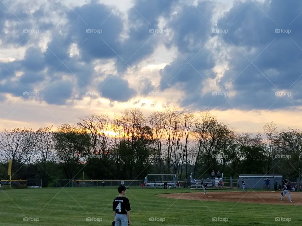 Baseball with some clouds
