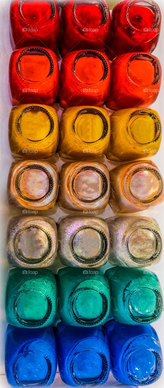Nail polish in different colors