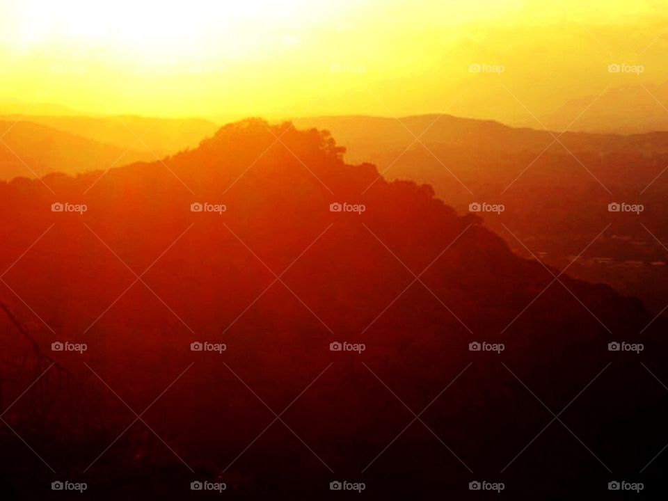 Sunset from a mountain top