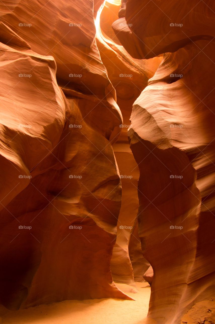 Shadows across the walls of antelope canyon slots 