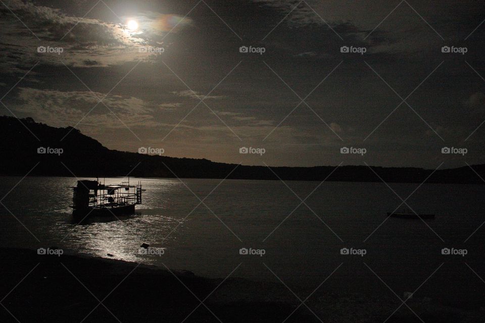 Moon light over the lagoon