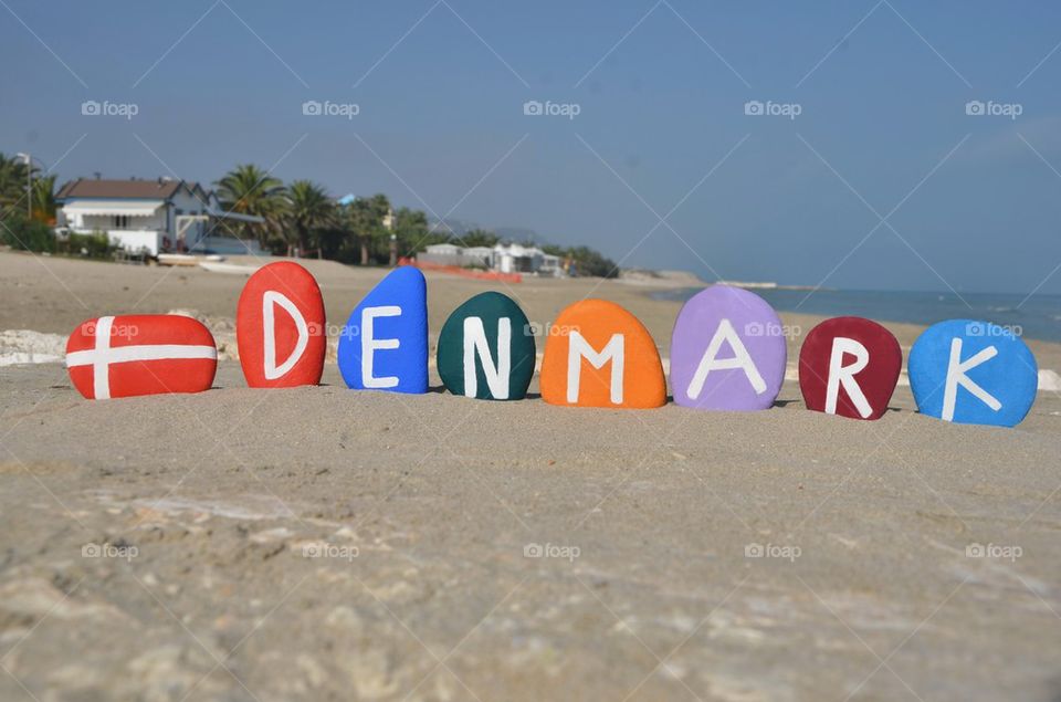 Denmark, colourful souvenir on stones