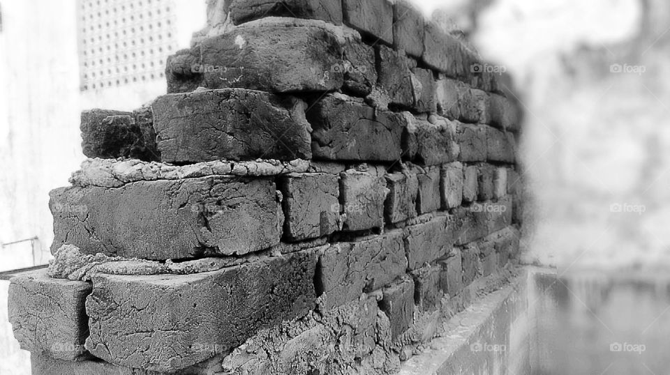 brick wall under construction