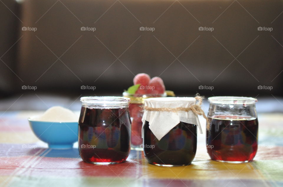 Berry's jam in a jar