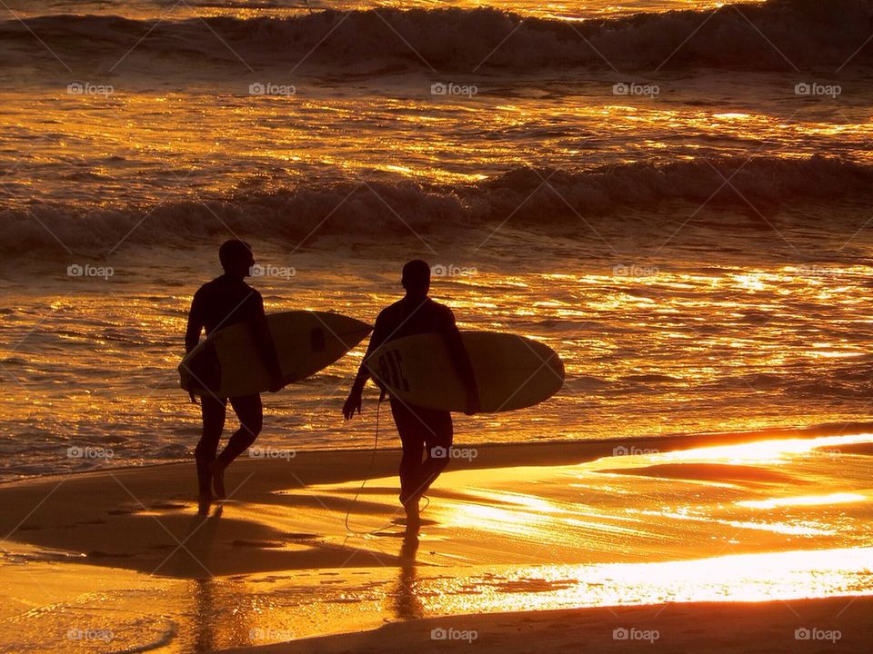 Sunset surfers