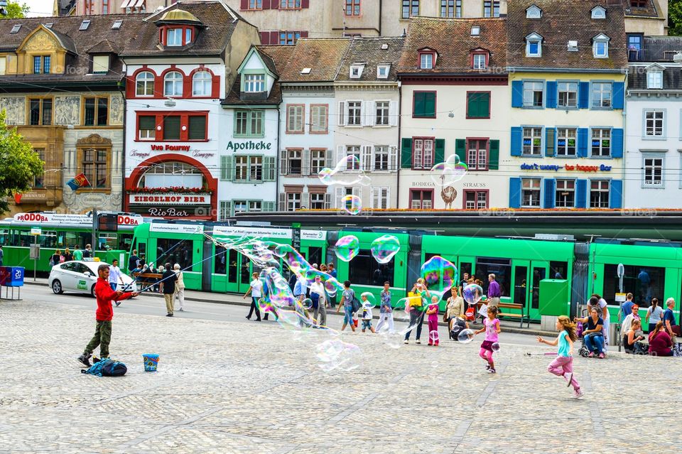children playing in Basel Switzerland 