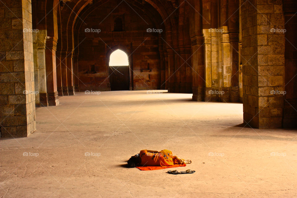 Indian women sleeping on floor