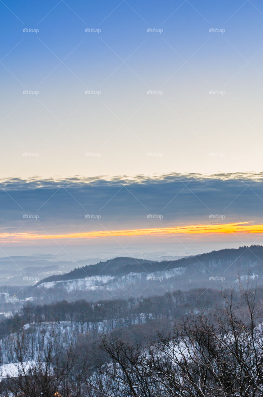 Nature landscape during sunset