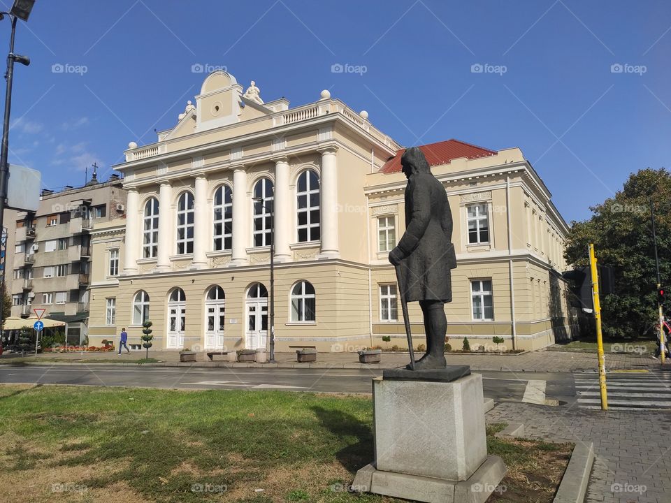 Smederevo Serbia Dositej Obradovic monument in front of the high School enjoy Serbia