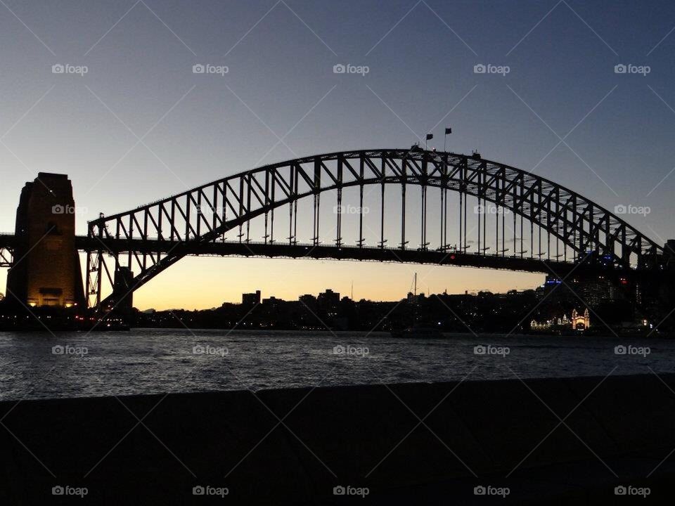 Nightfall on Sydney Harbour Bridge