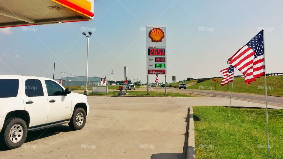 Stopping at a Shell Station