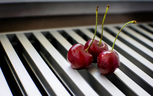 three cherries . summer berries 