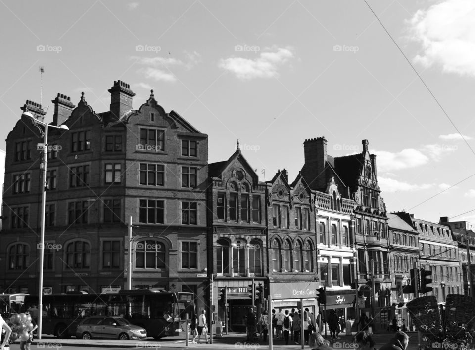 black and white architecture. English architecture