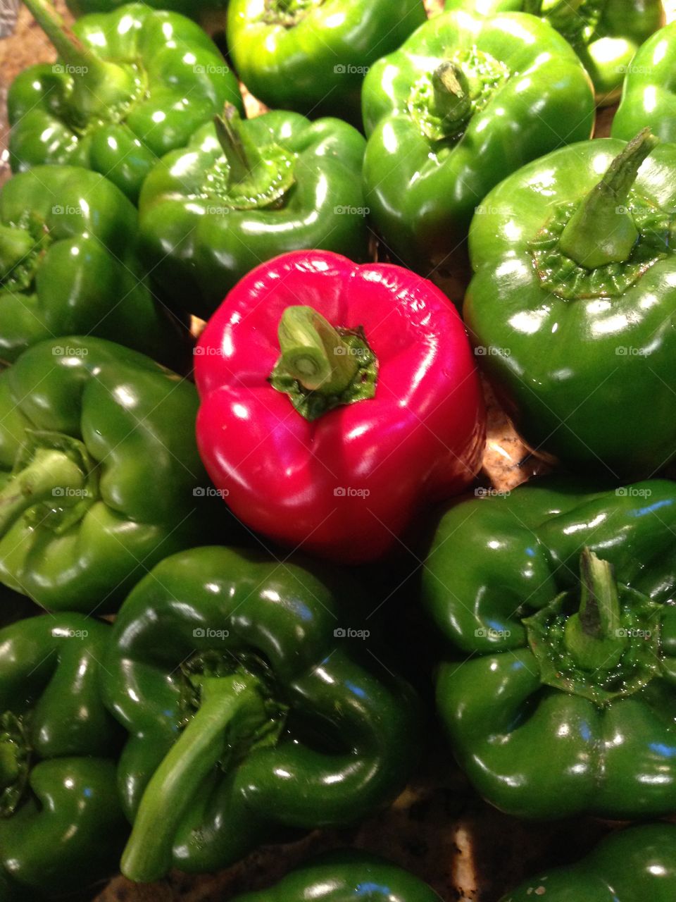 Red green bell peppers