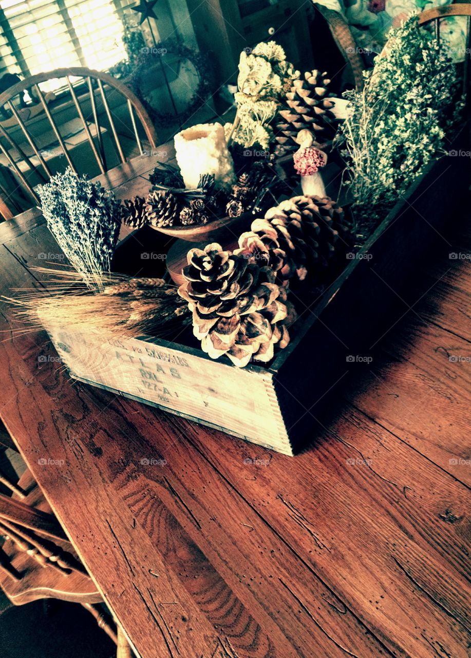 Angel and Herbs. Country Centerpiece 