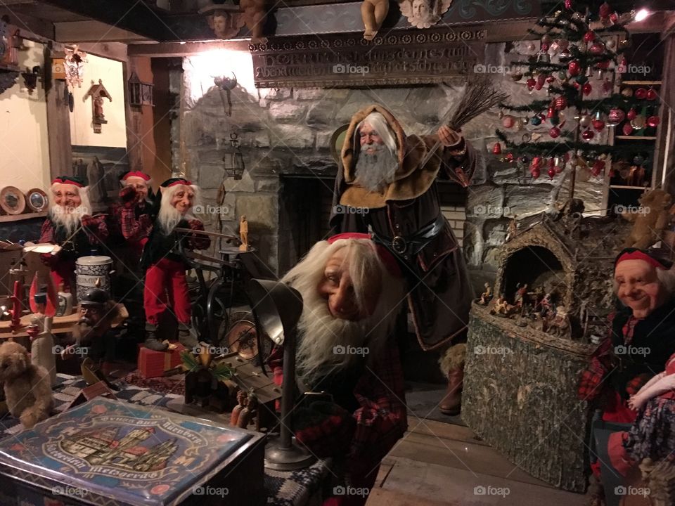 Santa’s workshop and elves 