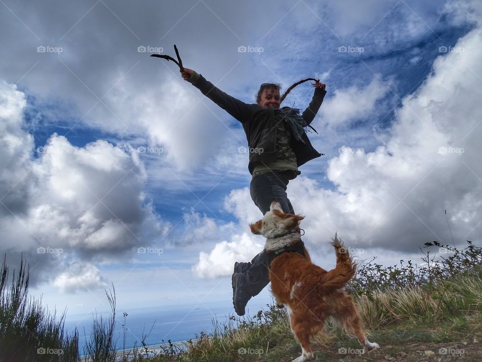 jumping with my dog