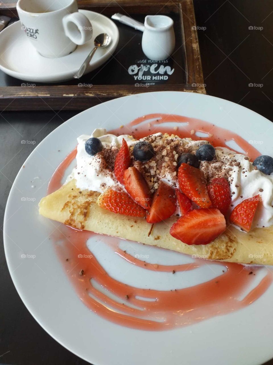 Crepes#coffee#fruits#breakfast