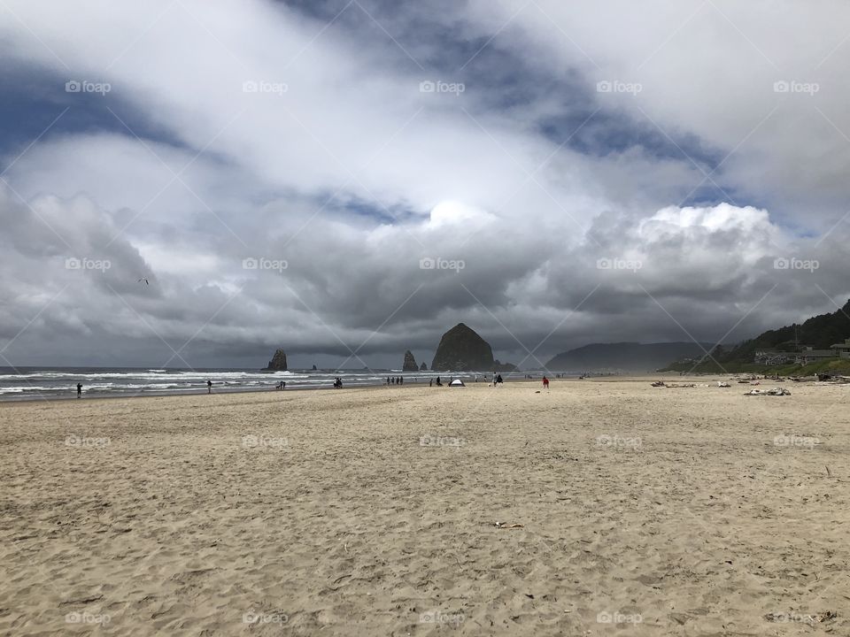 Stormy and endless beauty beach 