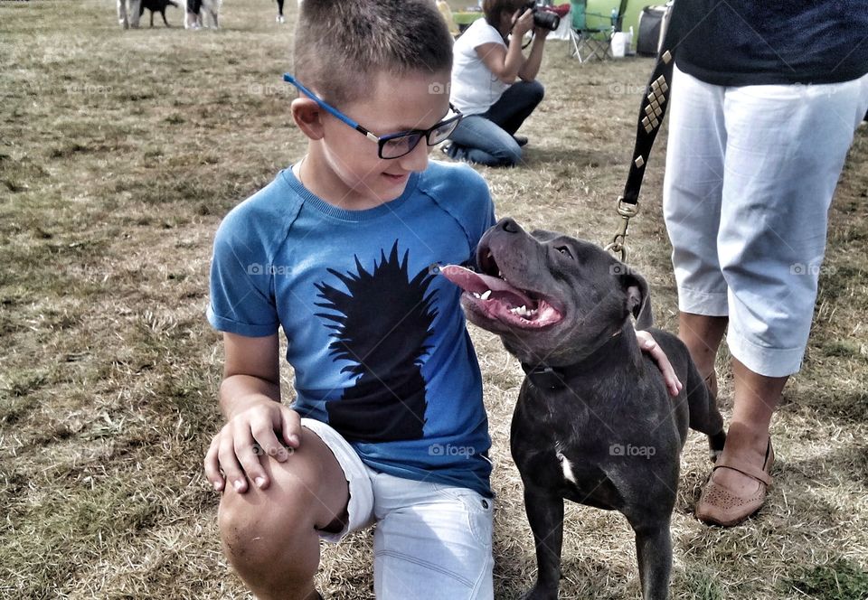 Boy and dog