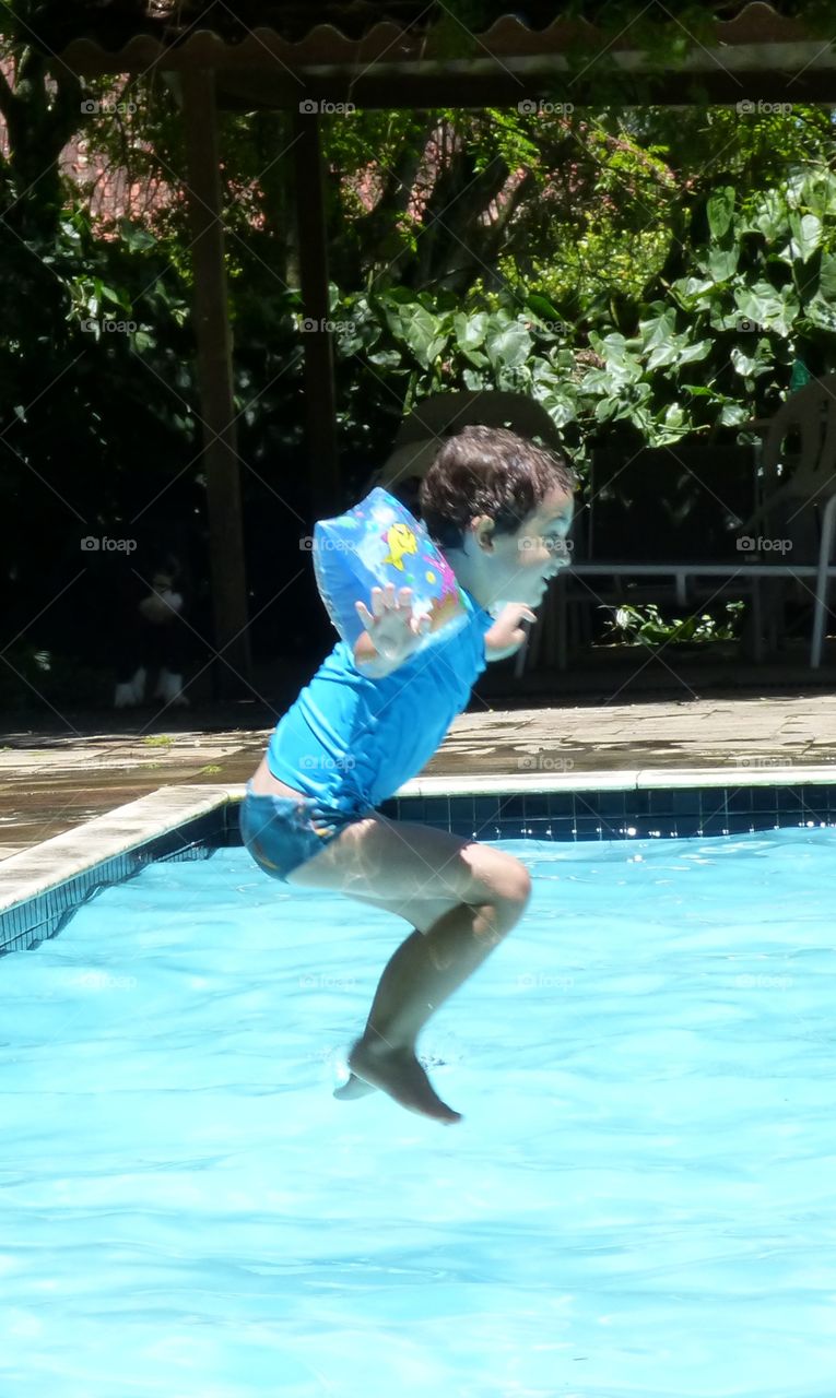 Flying at the pool